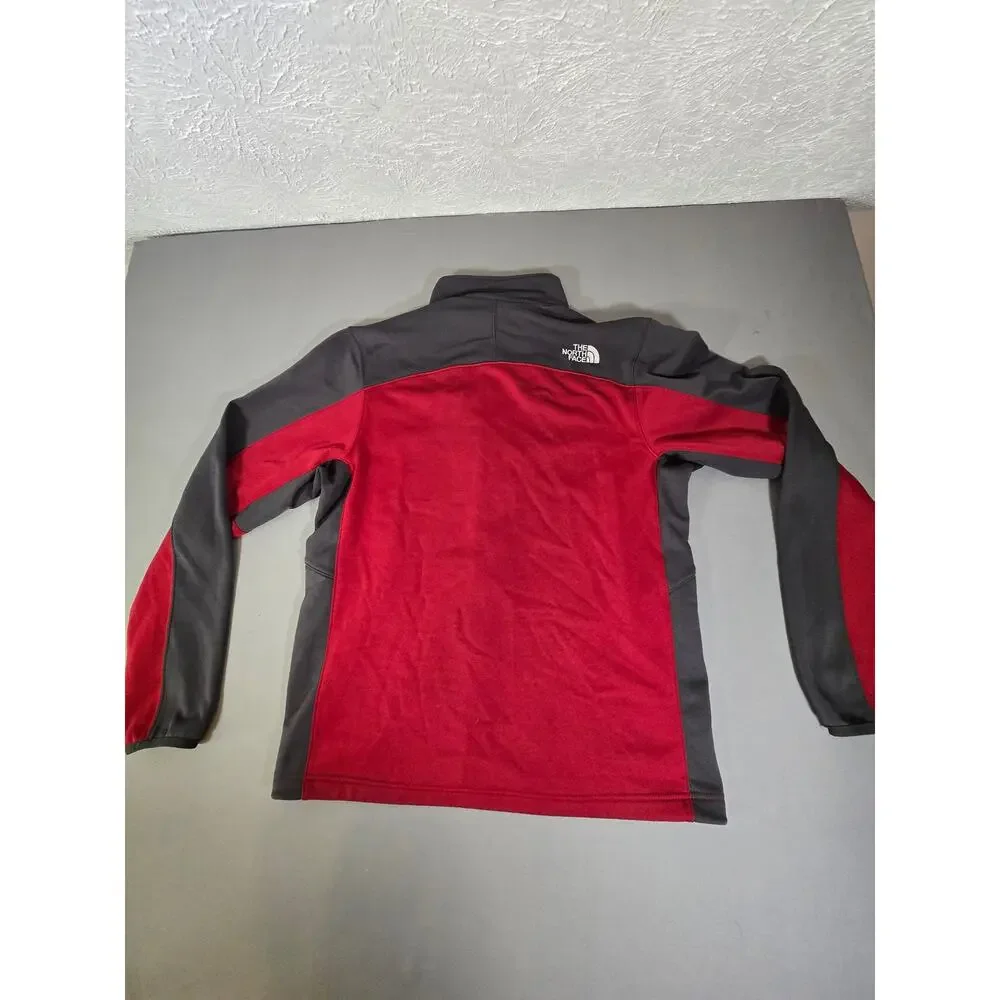 The North Face Momentum Full Zip Fleece Jacket Red Grey Men's Size Medium